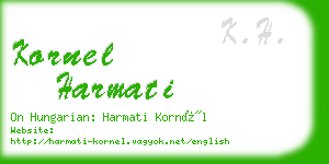 kornel harmati business card